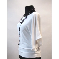 Bluzeczka Diana z pięknymi falbaniastymi rękawami - ecru